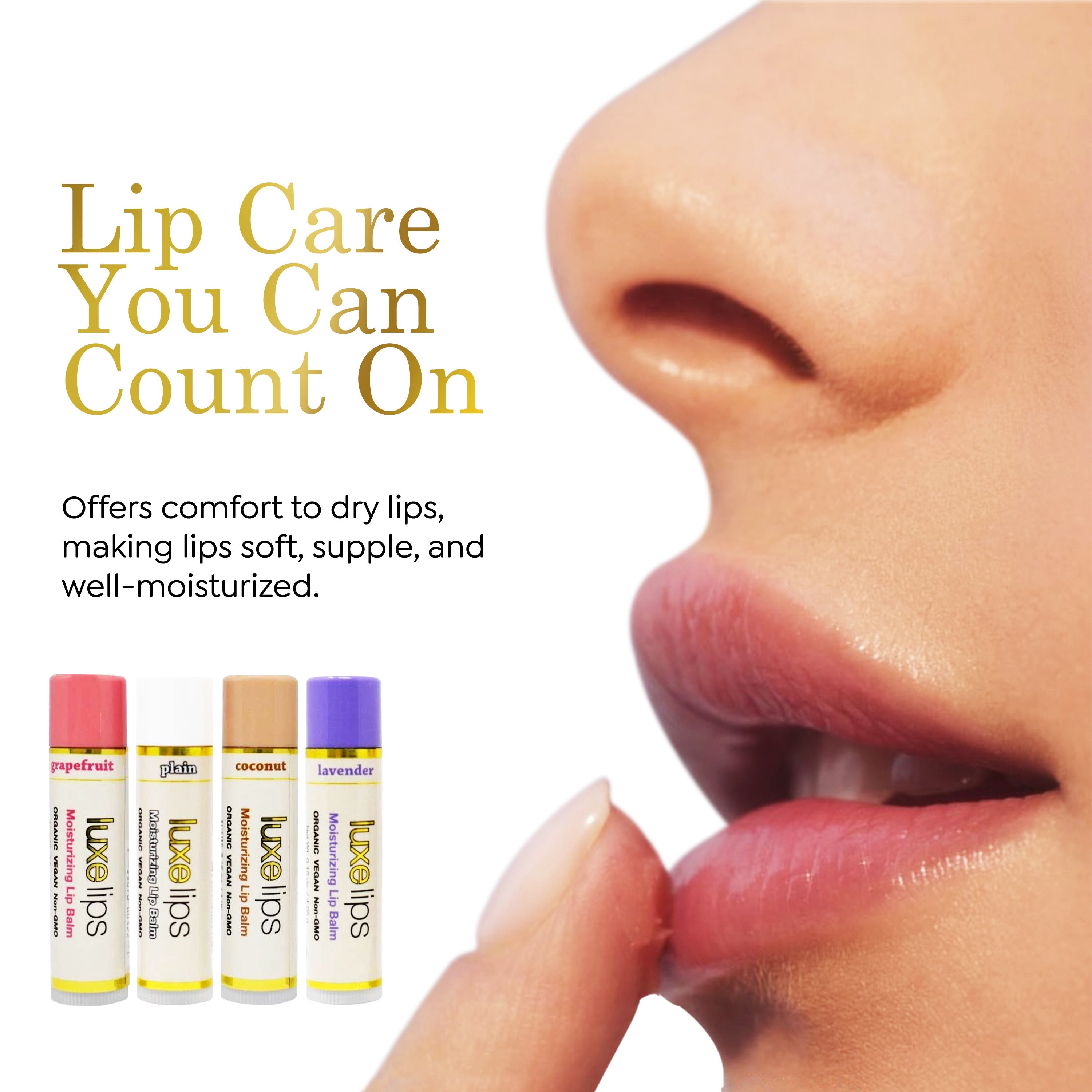 Luxe Lips - Beeswax Free, Nut Free Lip Balm - Grapefruit Scent