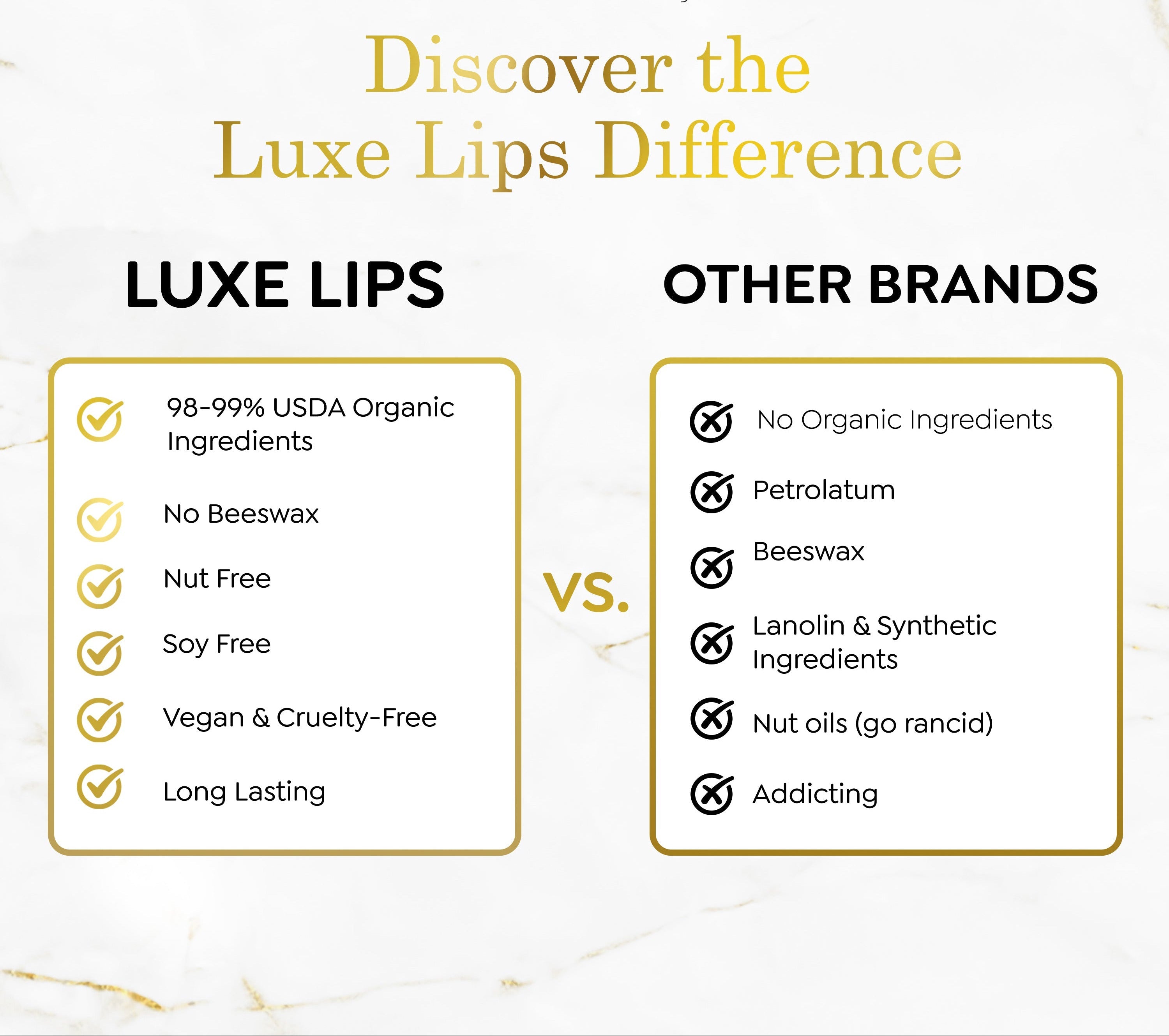 Luxe Lips - Moisturizing Beeswax-Free Lip Balm - Plain