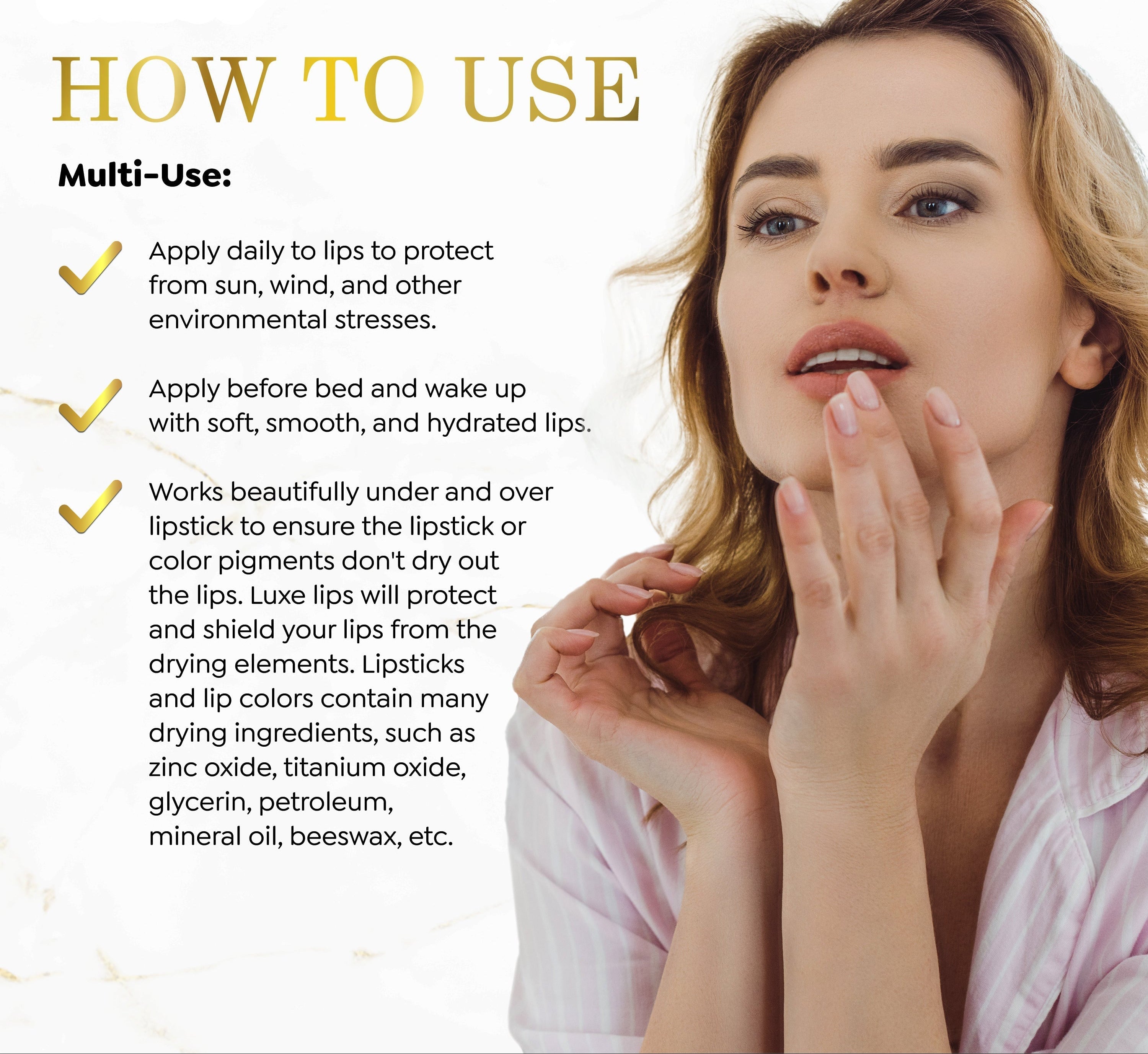 Luxe Lips - Beeswax Free, Nut Free Lip Balm - Vanilla Cupcake